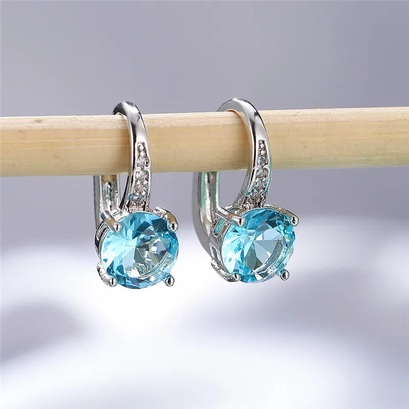 Crystal Zircon Stone Silver Color Clip Earrings - Divawearfashion