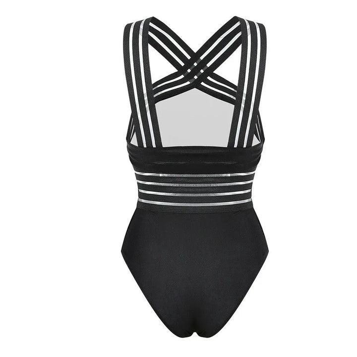 Striped 1 PC Push Up Bathing Suit