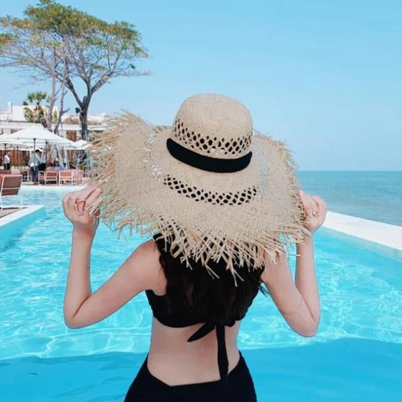 8 Colors Big Brim Beach Hat - Divawearfashion