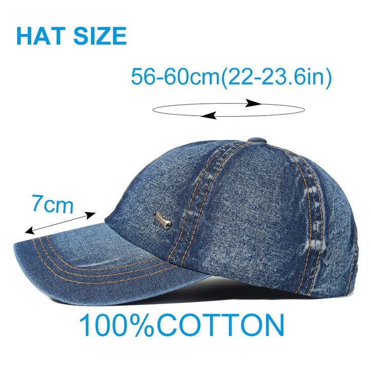 Washed Adjustable Cotton Baseball Cap - Divawearfashion