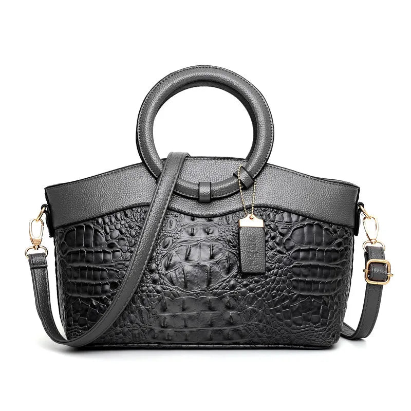 Crocodile Leather Handbag - Divawearfashion