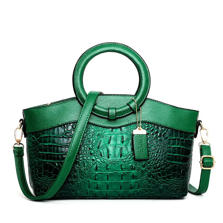 Crocodile Leather Handbag - Divawearfashion