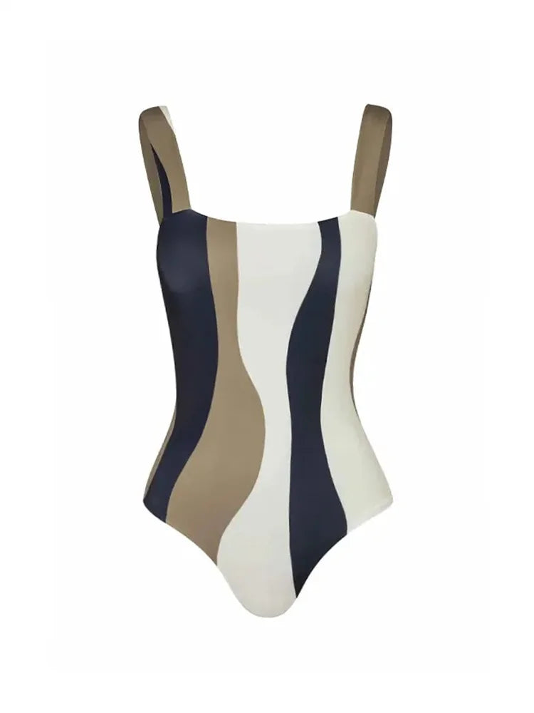 Asymmetric Striped Bikini 2 Pack Swimwear Bathing Suit - Divawearfashion