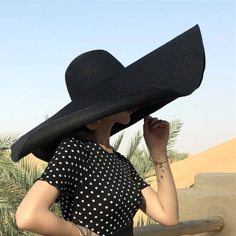 Foldable Oversized Sun Hat - Divawearfashion