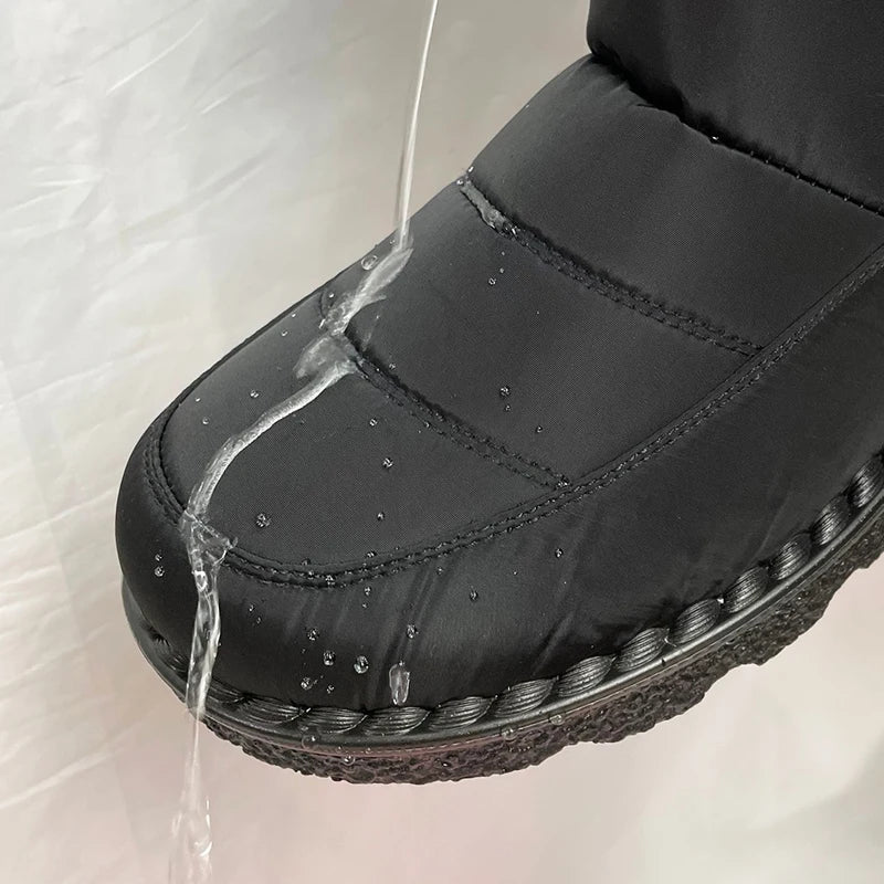 Waterproof Faux Fur Snow Boots - Divawearfashion