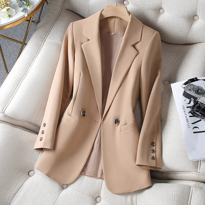 Long Sleeve Casual Office Ladies Blazer Tops - Divawearfashion