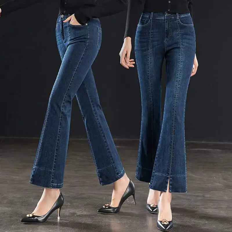 High Waist Vintage Flare Jeans - Divawearfashion