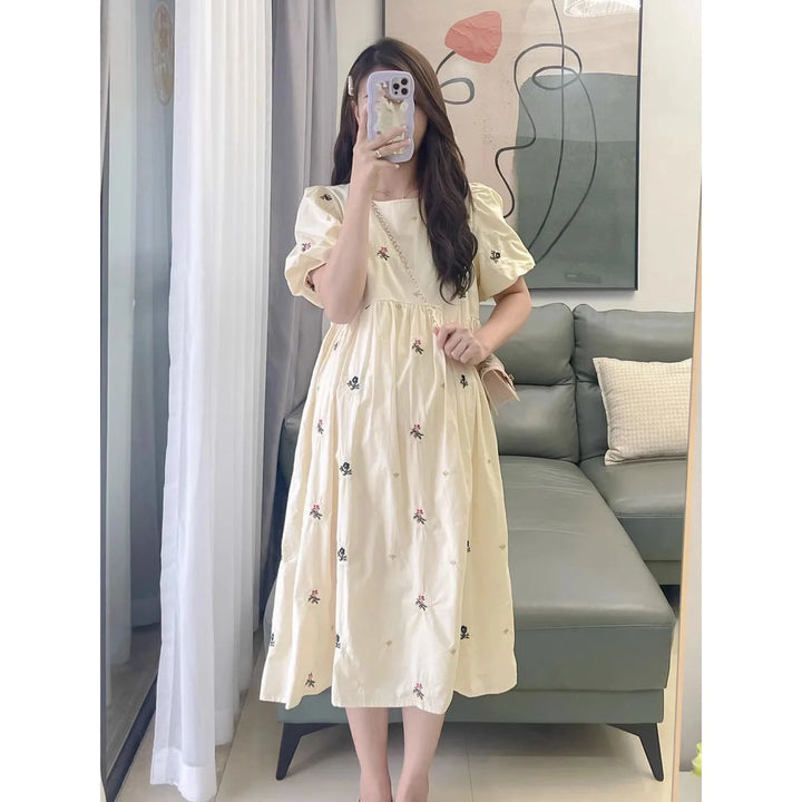 A-line Loose Short Sleeve Skirt Maternity Dress - Divawearfashion