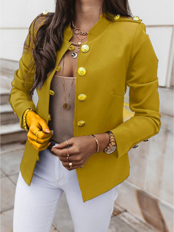 Casual O-neck Long Sleeve Blazer. Divawearfashion