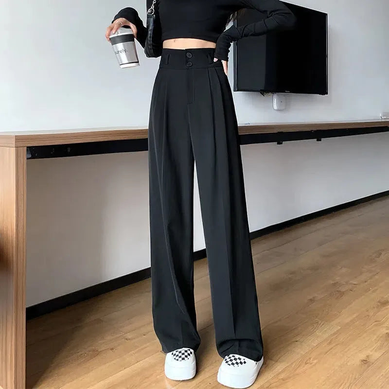 Wide Leg High Waist Pants - Divawearfashion