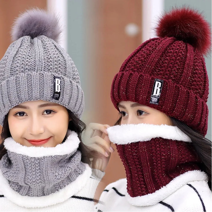 Knitted Scarf Hat Set  - Divawearfashion.com