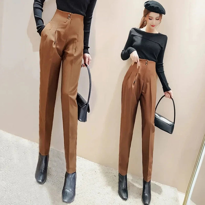 High Waist Ankle Length Capri Pants - Divawearfashion