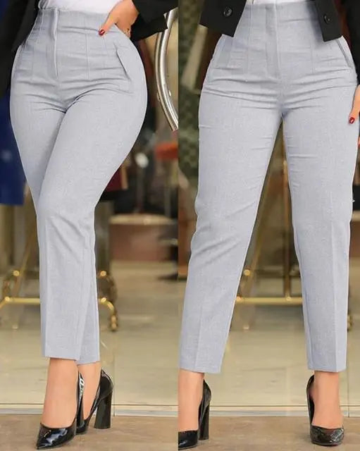 High Waist Cropped Pants - Divawearfashion