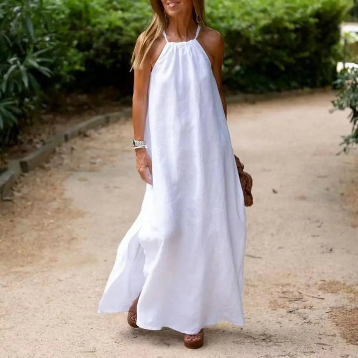 Sleeveless Side Split Ankle Length Summer Dress 