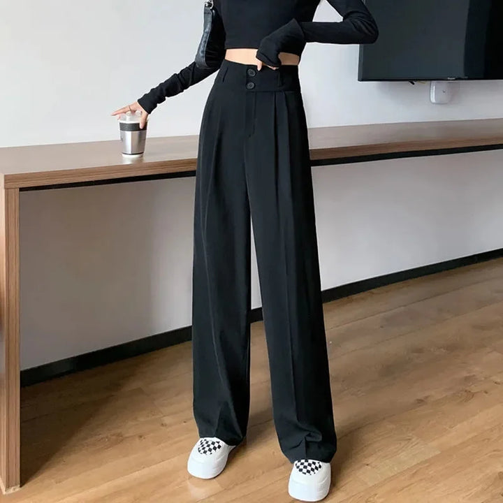 Wide Leg High Waist Pants - Divawearfashion