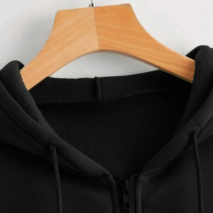 Casual Zipper Hooded Long Sleeve Sweatshirt