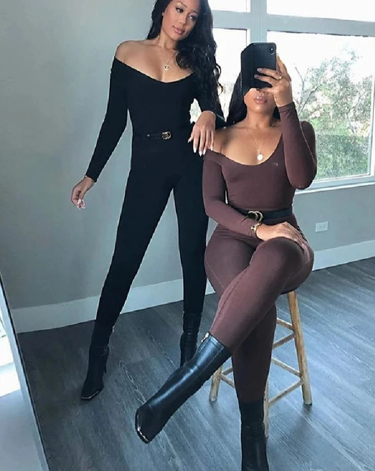 Stretchy Casual Skinny Bodycon Jumpsuits - Divawearfashion