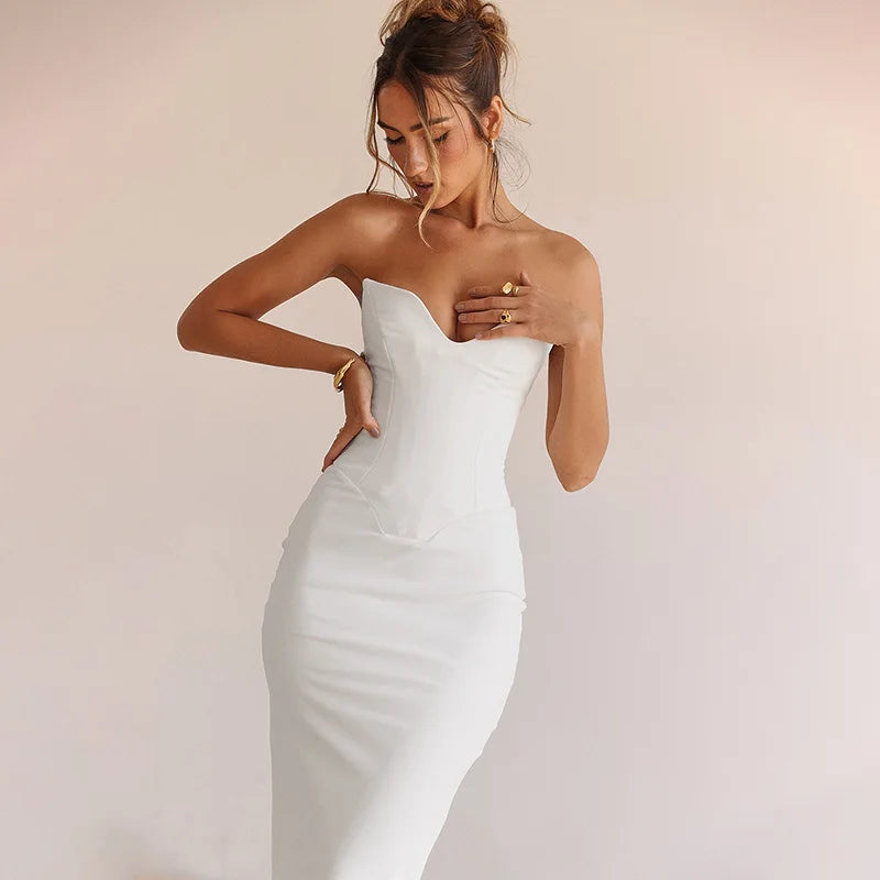 Sexy Fishbone Slim Long Dress