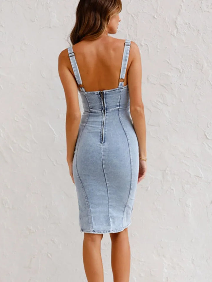 U Neck Halter Denim 