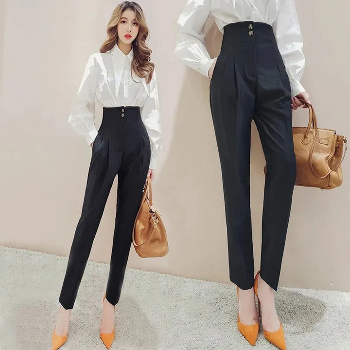 High Waist Ankle Length Capri Pants - Divawearfashion