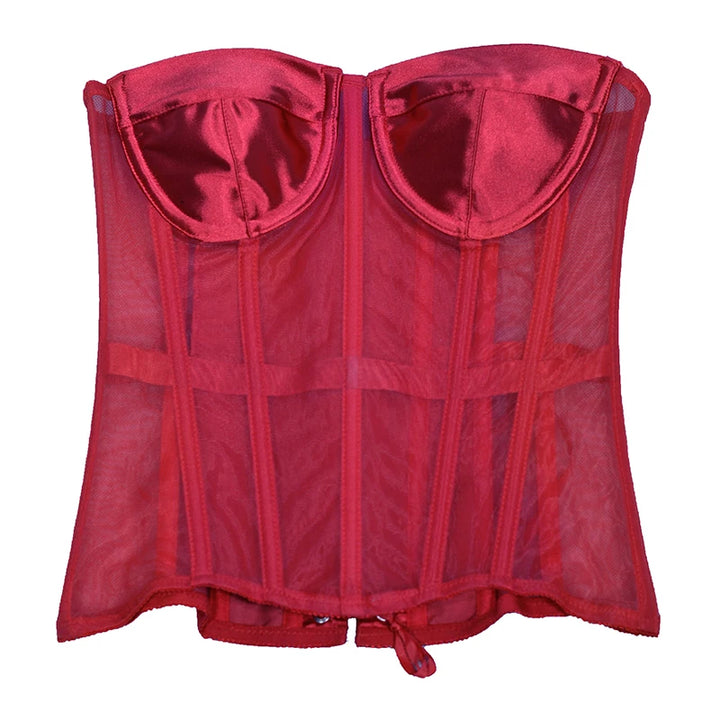 High End Transparent Tight Corset Bustier With Bra - Divawearfashion