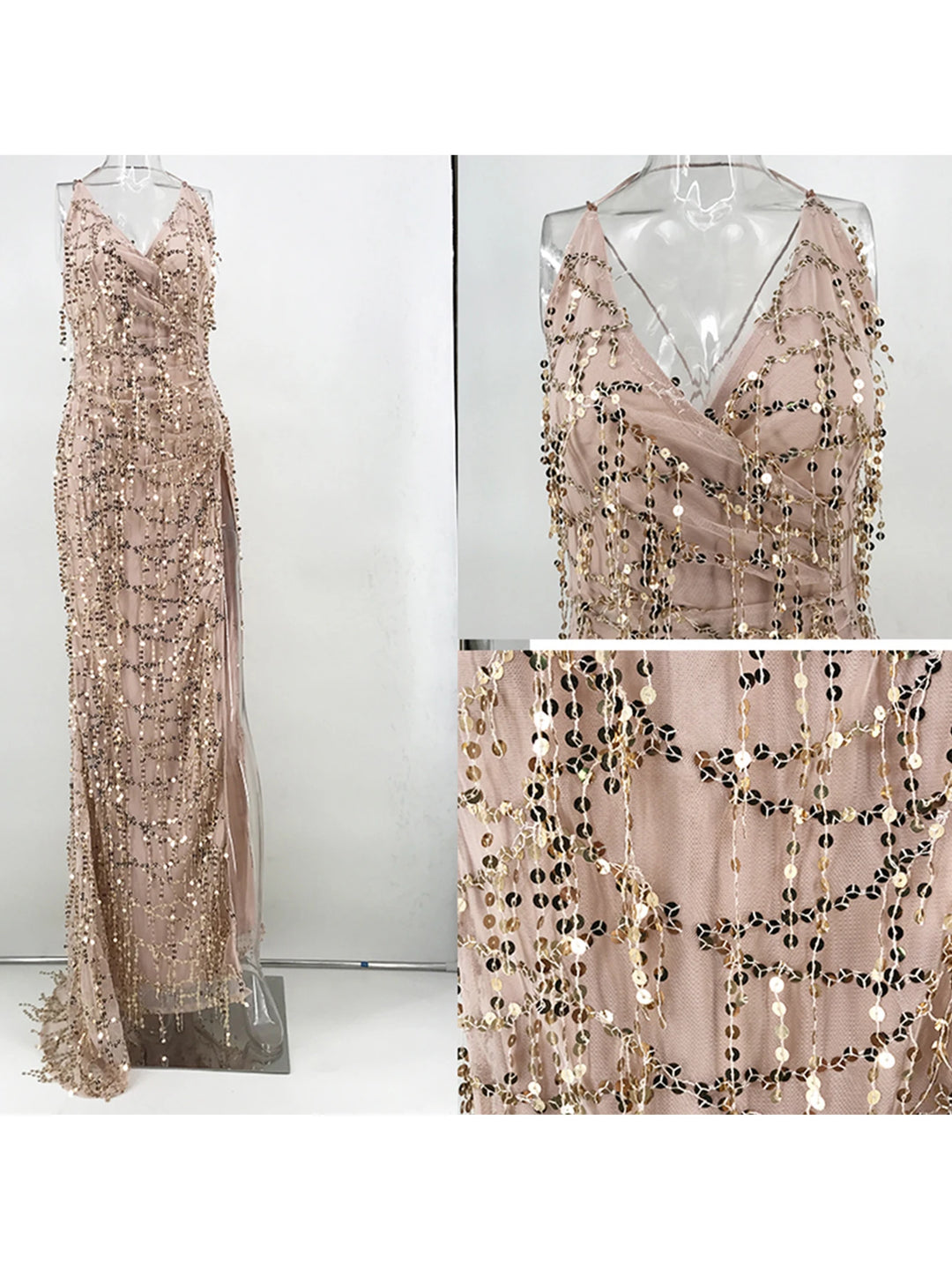 Sequins Luxury Bandage Long Dress - Divawearfashion