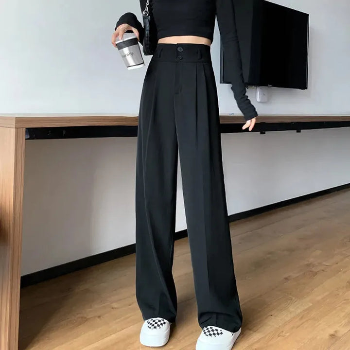 Wide Leg High Waist Pants - Divawearfashion