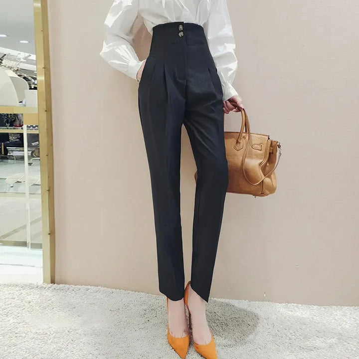 High Waist Ankle Length Capri Pants - Divawearfashion