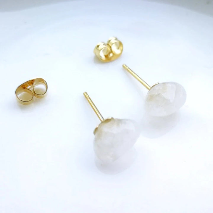 Natural Amethyst Rough Stone Earrings