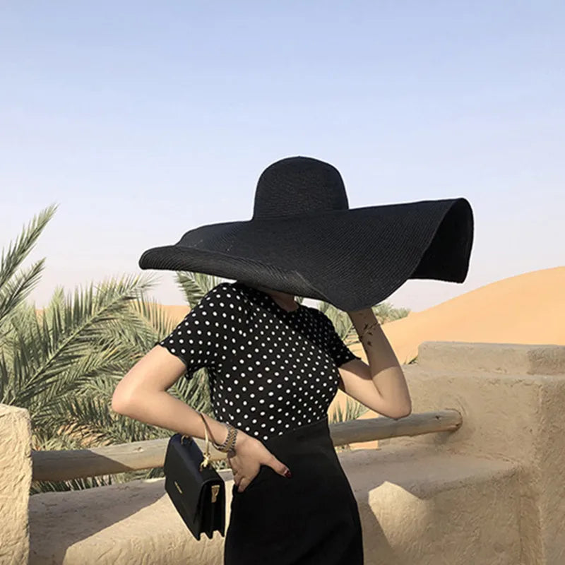 Foldable Oversized Sun Hat - Divawearfashion