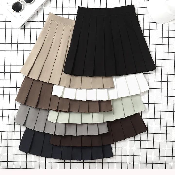 High Waist Mini Pleated Skirt - Divawearfashion