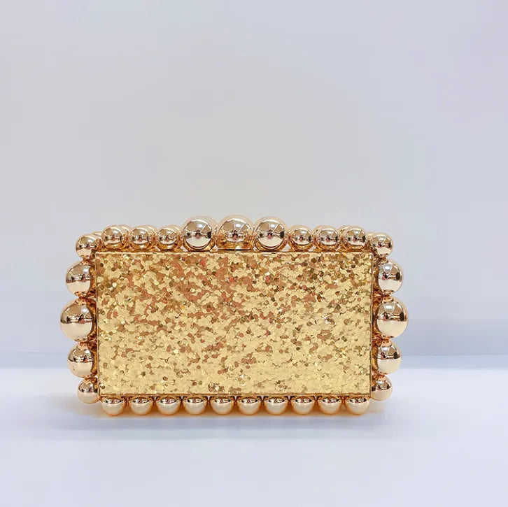 Stone and Rhinestone Evening Clutch