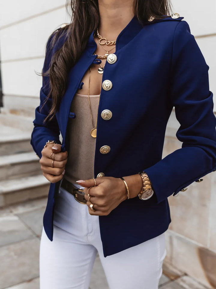 Casual O-neck Long Sleeve Blazer. Divawearfashion