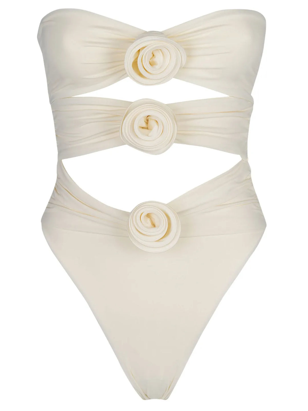 One Piece High Waist Hollow Out Bathing Suit - Divawearfashion