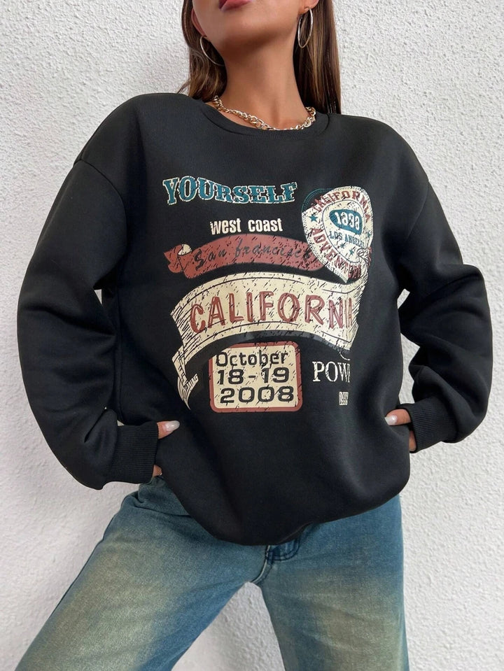 California Yourself Letter Printed Women Sweatshirt 