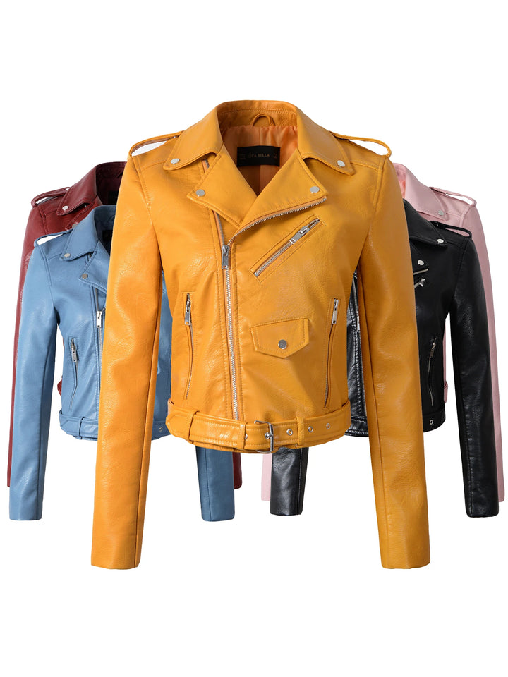 Motorcycle Faux Leather Jackets - Divawearfashion