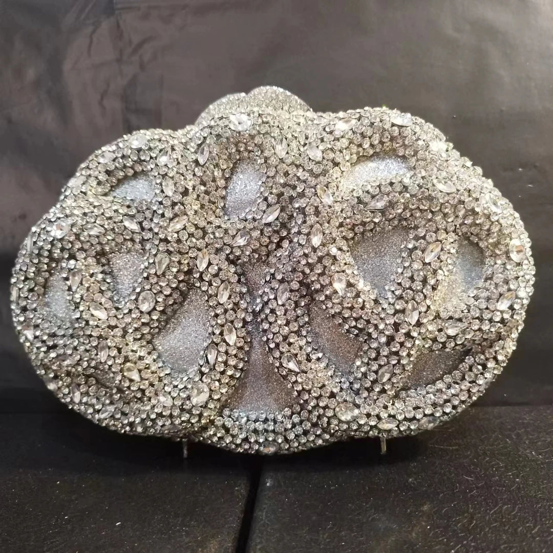 Stone and Rhinestone Evening Clutch