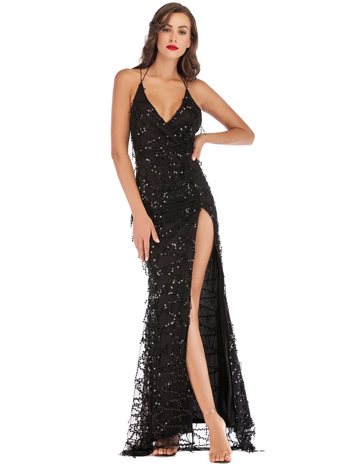 Sequins Luxury Bandage Long Dress - Divawearfashion