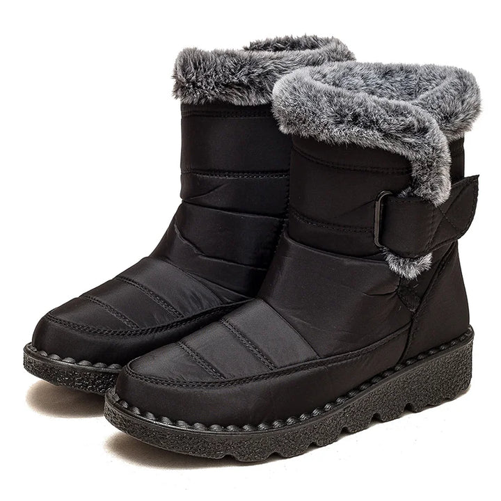 Waterproof Snow Boots with Warm Faux Fur - Divawearfashion