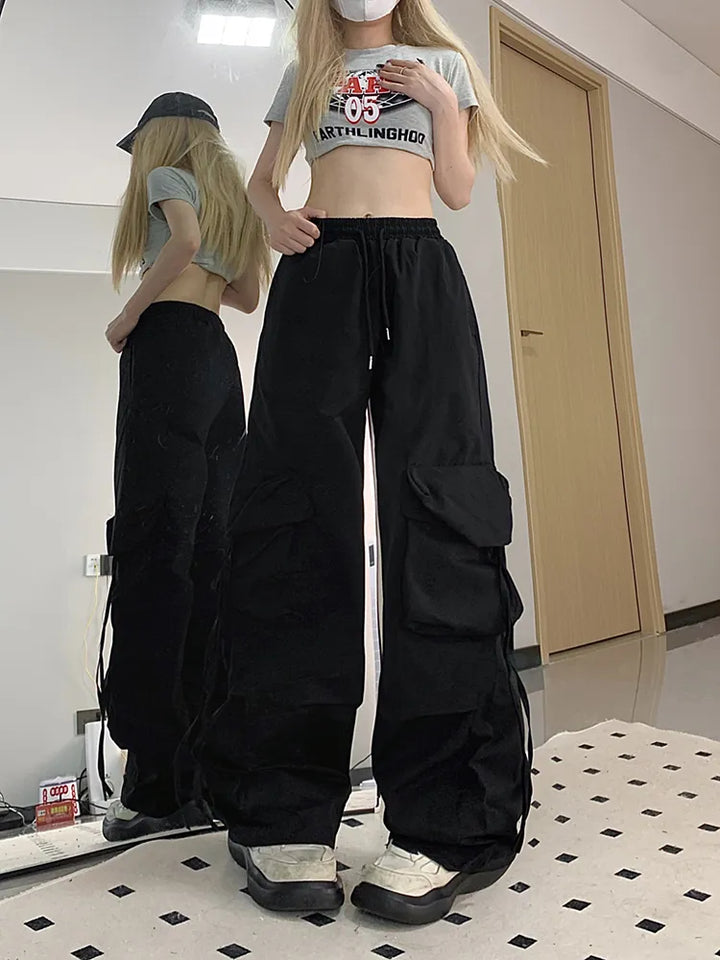 Streetwear Loose Wide Leg Cargo Pants - Divawearfashion