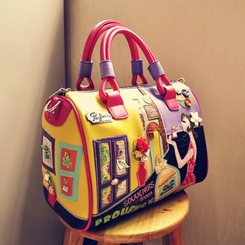 Italian Leather Candy Color Luxury Handbags - Divawearfashion