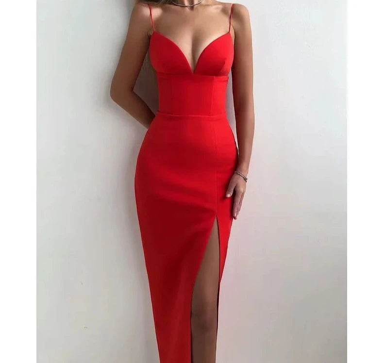 Solid Color Dress with High Elasticity