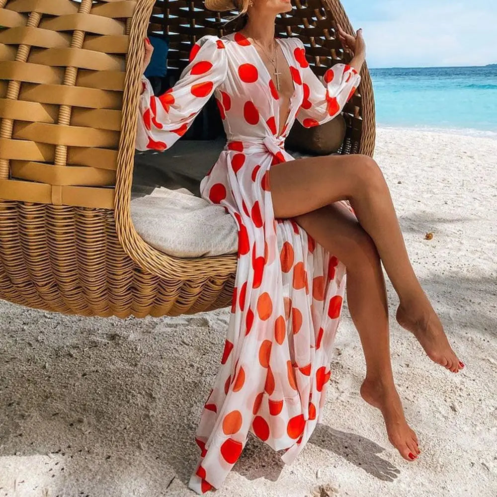 Long Sleeve Swimwear Cover-Up - Divawearfashion