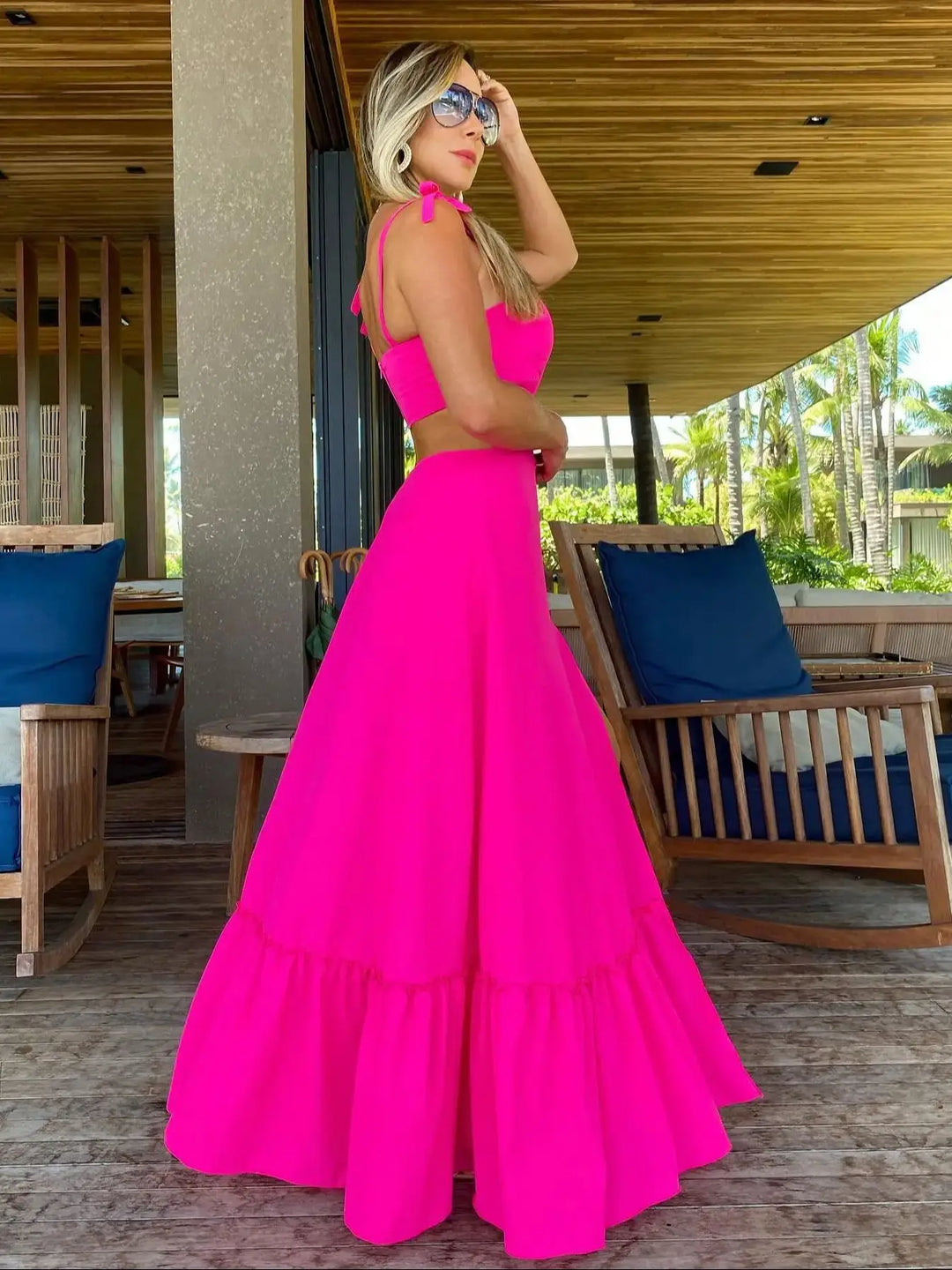 Tank Top Rose Red Beach Dress - Divawearfashion