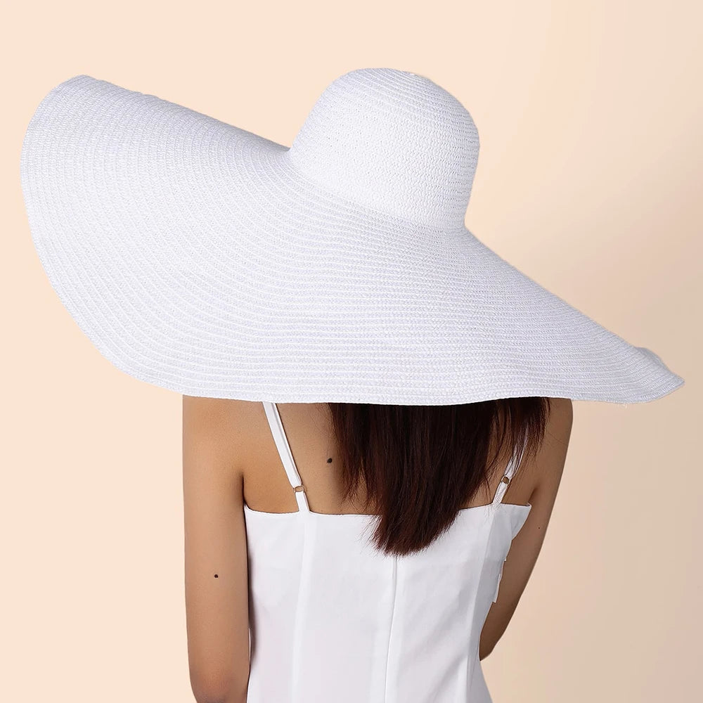 Large Wide Brim Foldable Sun Hat - Divawearfashion