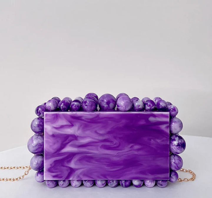 Stone and Rhinestone Evening Clutch