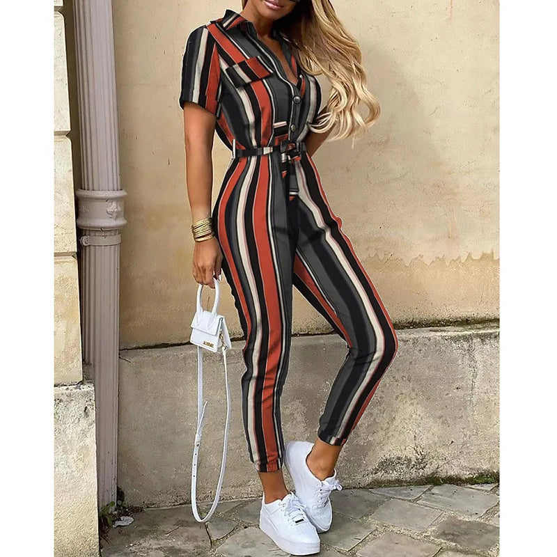 Lace-up Belt One Pieces Jumpsuit - Divawearfashion