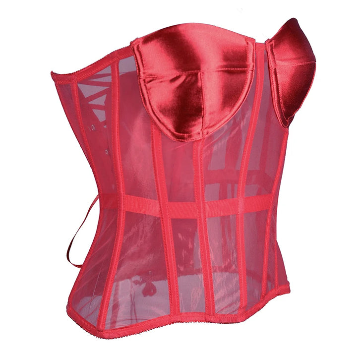 High End Transparent Tight Corset Bustier With Bra - Divawearfashion