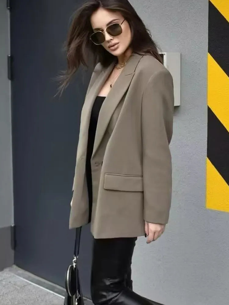 Long Sleeve Double Breasted Blazer - Divawearfashion