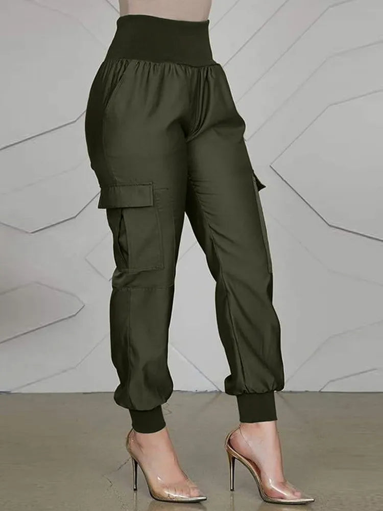 Elastic Waist Pencil Trouser - Divawearfashion